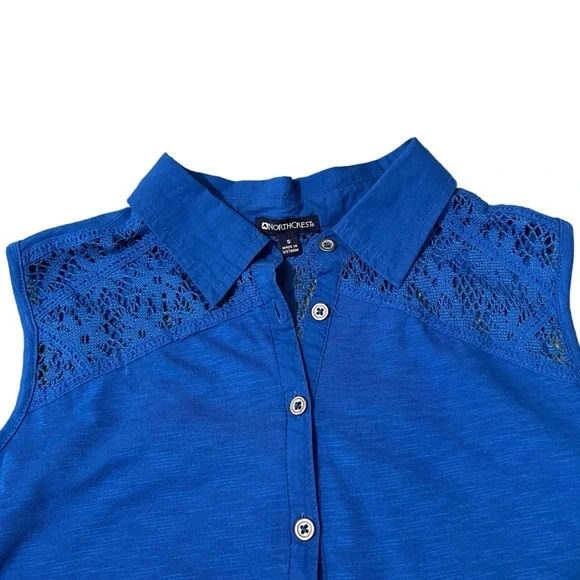 NorthCrest NWT - Womens Sleeveless Button Up Tank Sz. SM - Picture 2 of 7